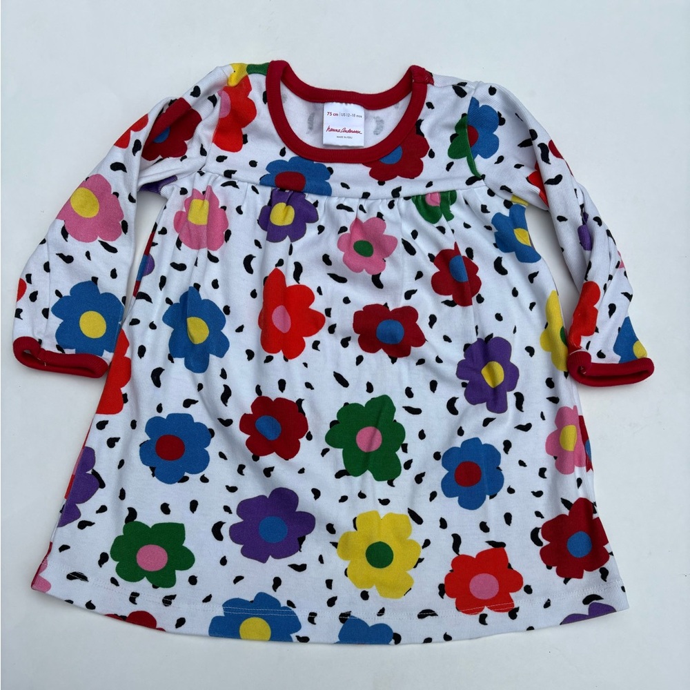 Hanna Andersson Girl's Toddler Rainbow Floral Flower Cotton Long Sleeved Dress
